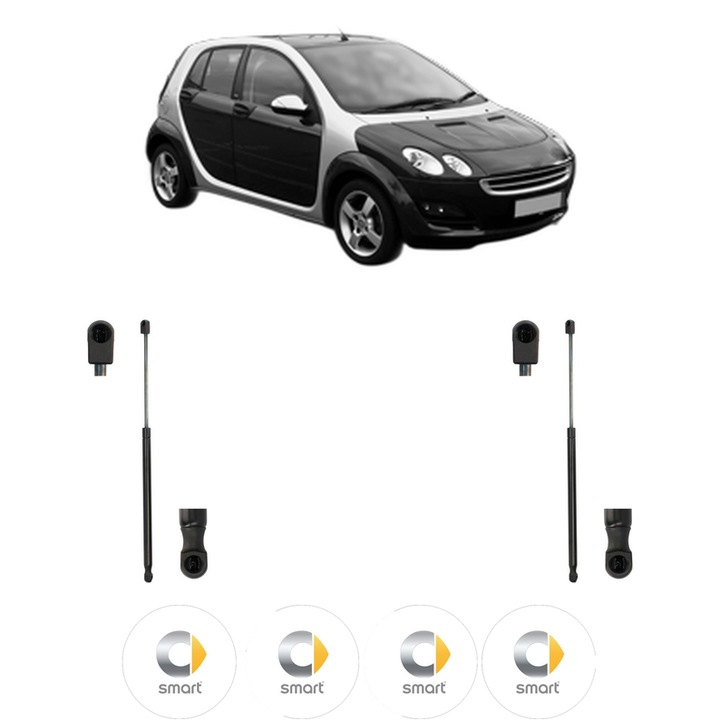 Set amortizoare portbagaj haion pentru SMART FORFOUR (454) din 2004-2006, 2 bucati, KROSNO, 4 stickere auto SMART