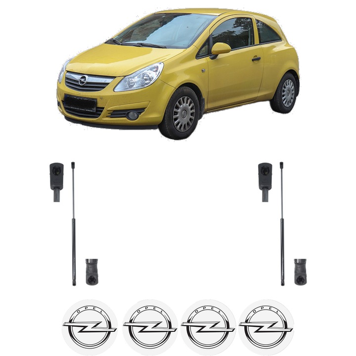 Csomagtérajtó teleszkóp készlet OPEL CORSA D Hatchback Van (S07) 2006-2014, 2 darab, MAGNUM TECHNOLOGY, 4 OPEL autós matrica