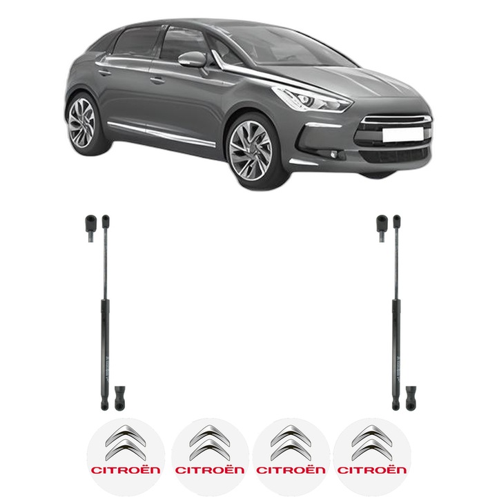 Set amortizoare portbagaj haion pentru CITROEN DS5 din 2011-2015, 2 bucati, KROSNO, 4 stickere auto CITROEN