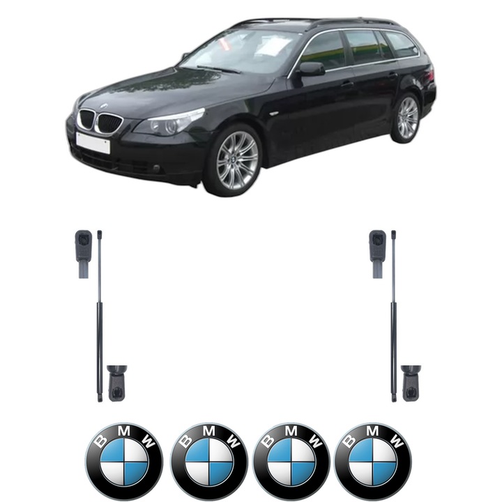 Csomagtérajtó lengéscsillapító készlet BMW 5-ös Touring (E61) 2004-2010, 2 darab, MAGNUM TECHNOLOGY, 4 BMW autós matrica