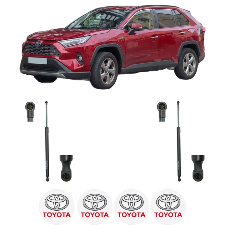 Set amortizoare portbagaj haion pentru TOYOTA RAV 4 IV (_A4_) din 2012-2019, 2 bucati, KROSNO, 4 stickere auto TOYOTA