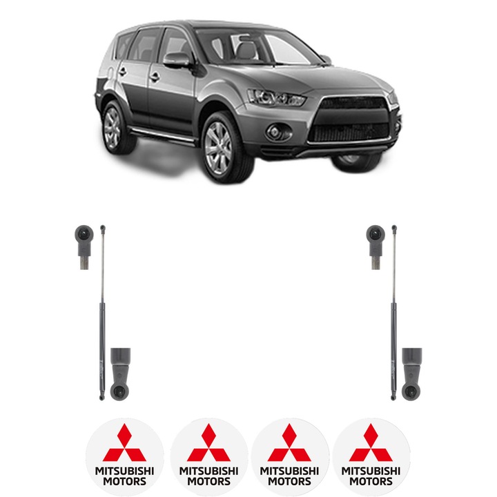 Set amortizoare portbagaj haion pentru MITSUBISHI OUTLANDER III (GG_W, GF_W, ZJ, ZL, ZK) din 2012-2022, 2 bucati, KROSNO, 4 stickere auto MITSUBISHI
