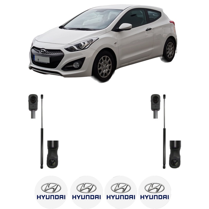 Csomagtérajtó teleszkóp készlet HYUNDAI i30 Coupe 2013-2017, 2 darab, MAGNUM TECHNOLOGY, 4 db HYUNDAI autómatrica