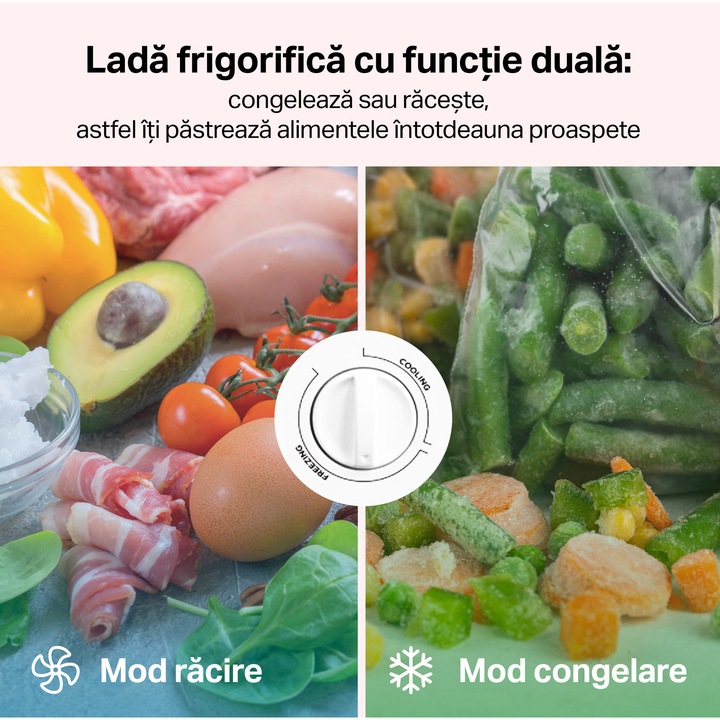 Lada frigorifica STARCREST SCF-99WHE, Clasa E, Capacitate 99L, Sistem convertibil - functie frigider, Termostat reglabil, Alb