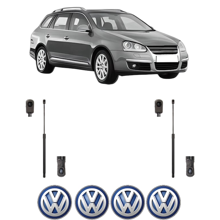 Csomagtérajtó teleszkóp szett Volkswagen GOLF V Variant (1K5) modellekhez 2007-2009 között, 2 darab, MAGNUM TECHNOLOGY, 4 Volkswagen autós matrica