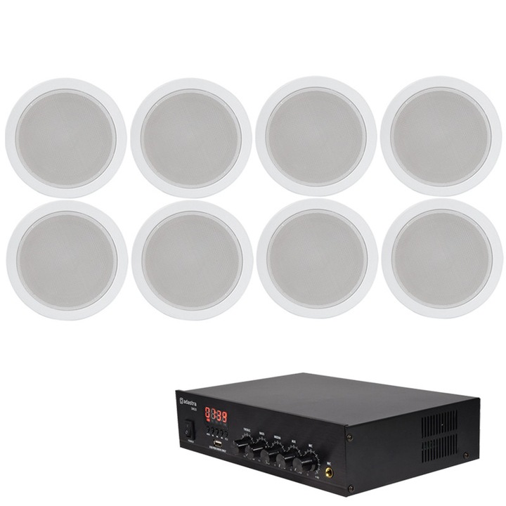 Sistem Audio 8 Boxe tavan cu Statie 100V Adastra EC5WT Bundle 8