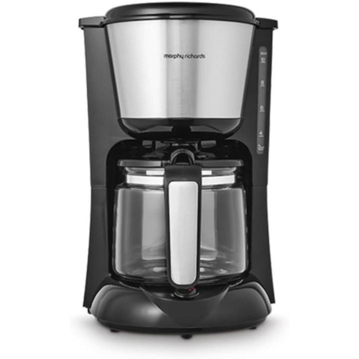 Aparat de cafea cu filtru Morphy Richards Equip 162501, tehnologie Pour Over pentru aroma intensa, carafa din sticla, 1000 W, 1.2 litri, argintiu