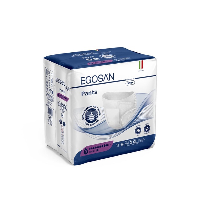 Chilot adult Egosan XXL, absorbtie mare, sistem dermoclimatic, 14 buc/set