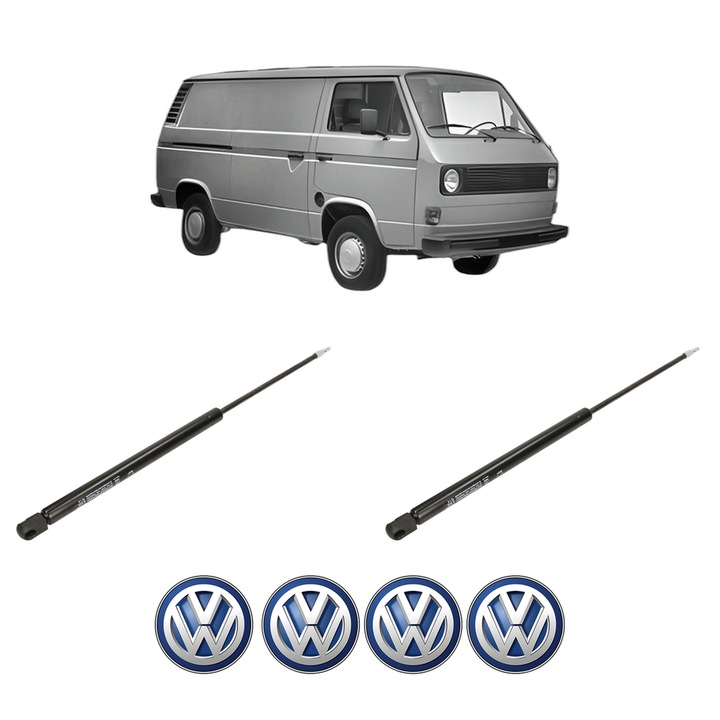 Set amortizoare portbagaj haion pentru Volkswagen TRANSPORTER T3 Van (24_, 25_) din 1979-1992, 2 bucati, KROSNO, 4 stickere auto Volkswagen