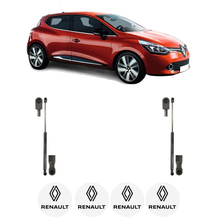 Set amortizoare portbagaj haion pentru RENAULT CLIO IV Grandtour (KH_) din 2012-2021, 2 bucati, KROSNO, 4 stickere auto RENAULT