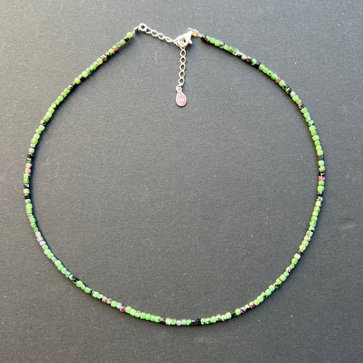 Colier rubin in zoisit Essence #108, Druzy, pietre semipretioase