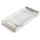 Tava decorativa din ceramica pentru baie si masa de toaleta, cu finisaj alb de marmura, pentru lumanari si bijuterii, Suport elegant pentru parfumuri si accesorii, 23 x 11, 5 x 2, 5 cm