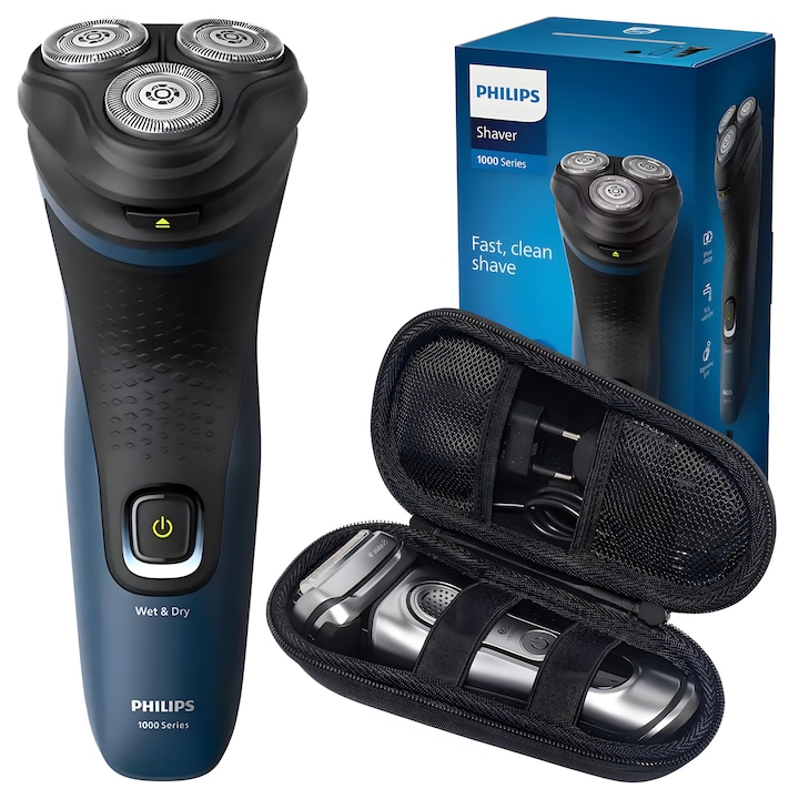 Комплект, Самобръсначка PHILIPS Shaver Серия 1000 S1151/00 + калъф, съвместим със самобръсначката