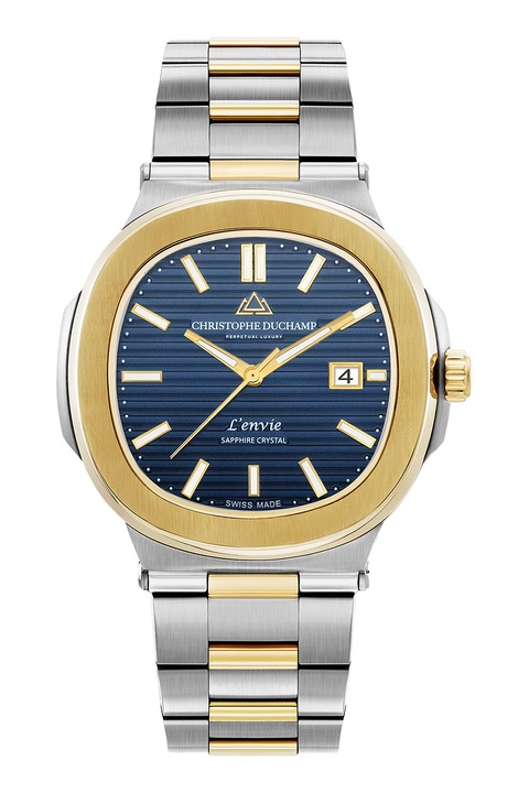 Christophe Duchamp, Swiss Made rozsdamentes acél karóra, Ezüstszín, Aranyszín