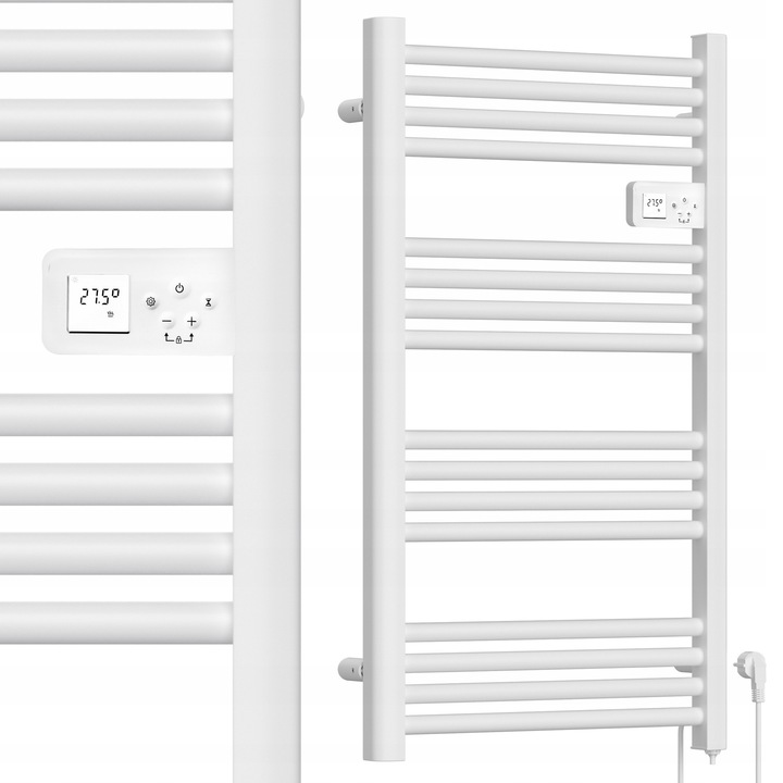 Radiator electric de baie Maltec BH500W-WH, 500W, termostat 7–30°C cu programator saptamanal si timer, functie Boost si detectie geam deschis, 16 tevi, Alb, 97 x 53.5 x 10.5 cm