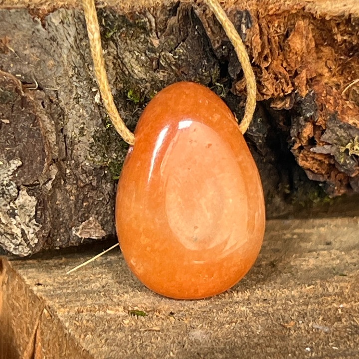 Colier pandantiv aventurin portocaliu DROP, Druzy, pietre semipretioase