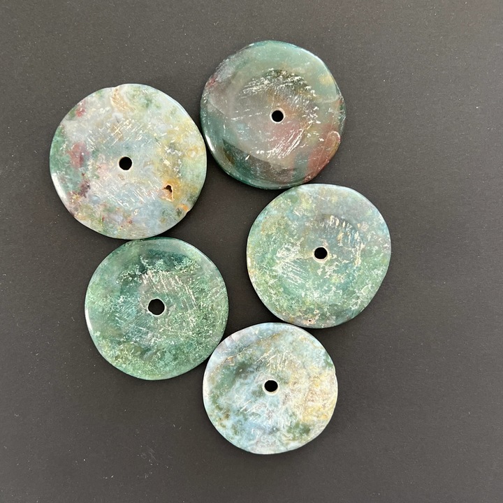 Pandantiv agat muschi moss piatra pi donut, Druzy, pietre semipretioase, L