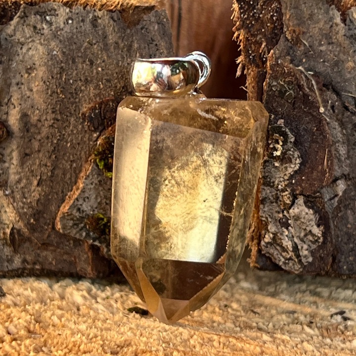 Pandantiv varf citrin, Druzy, pietre semipretioase