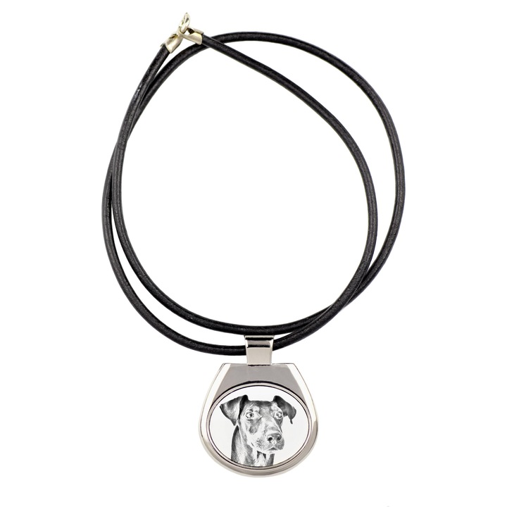 Személyre szabott nyaklánc fém medállal, Art-Dog, 50cm, 4x3,4cm, állatbarátoknak