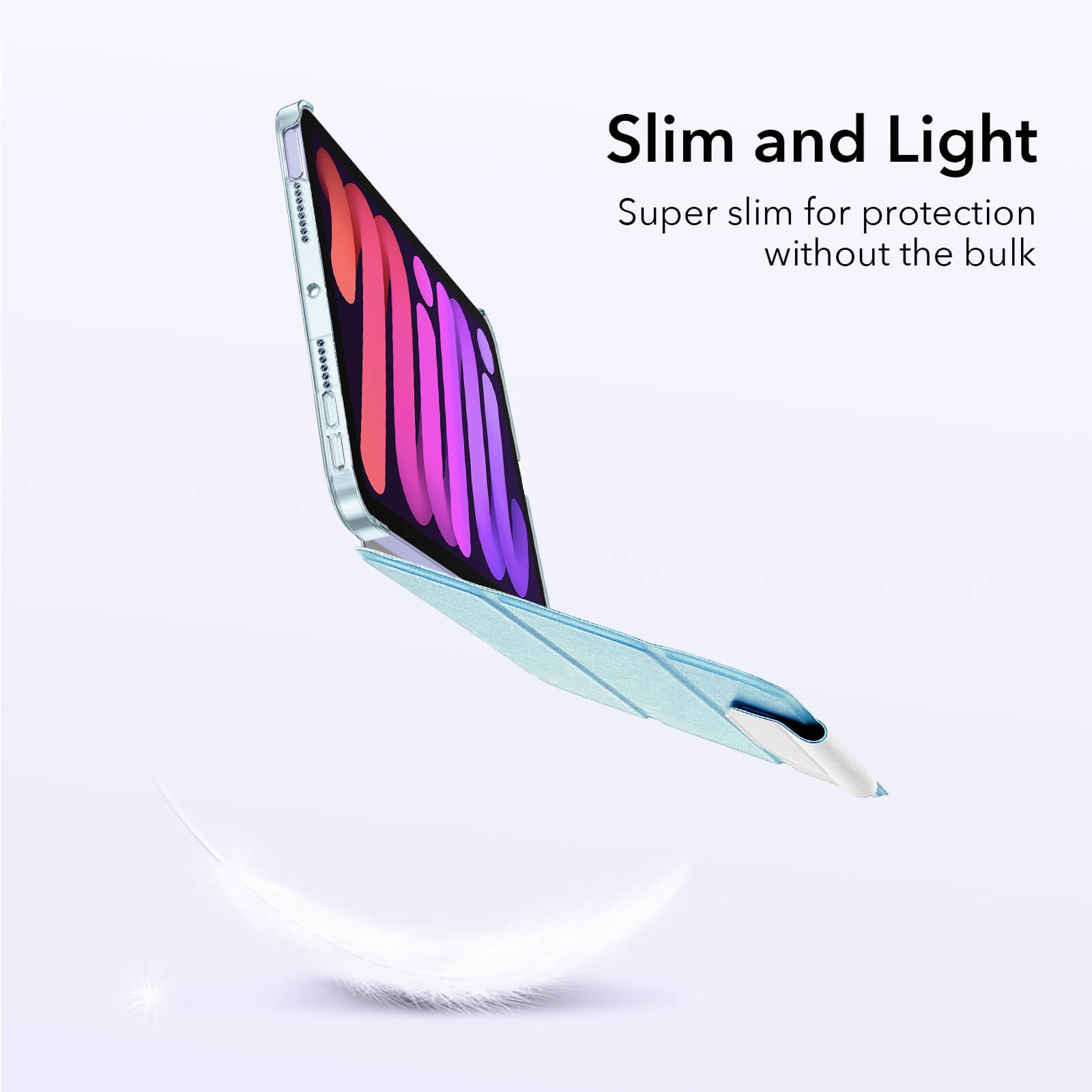 Husa tableta ESR Ascend Trifold cu clapeta, albastru deschis, pentru iPad mini 6 2021