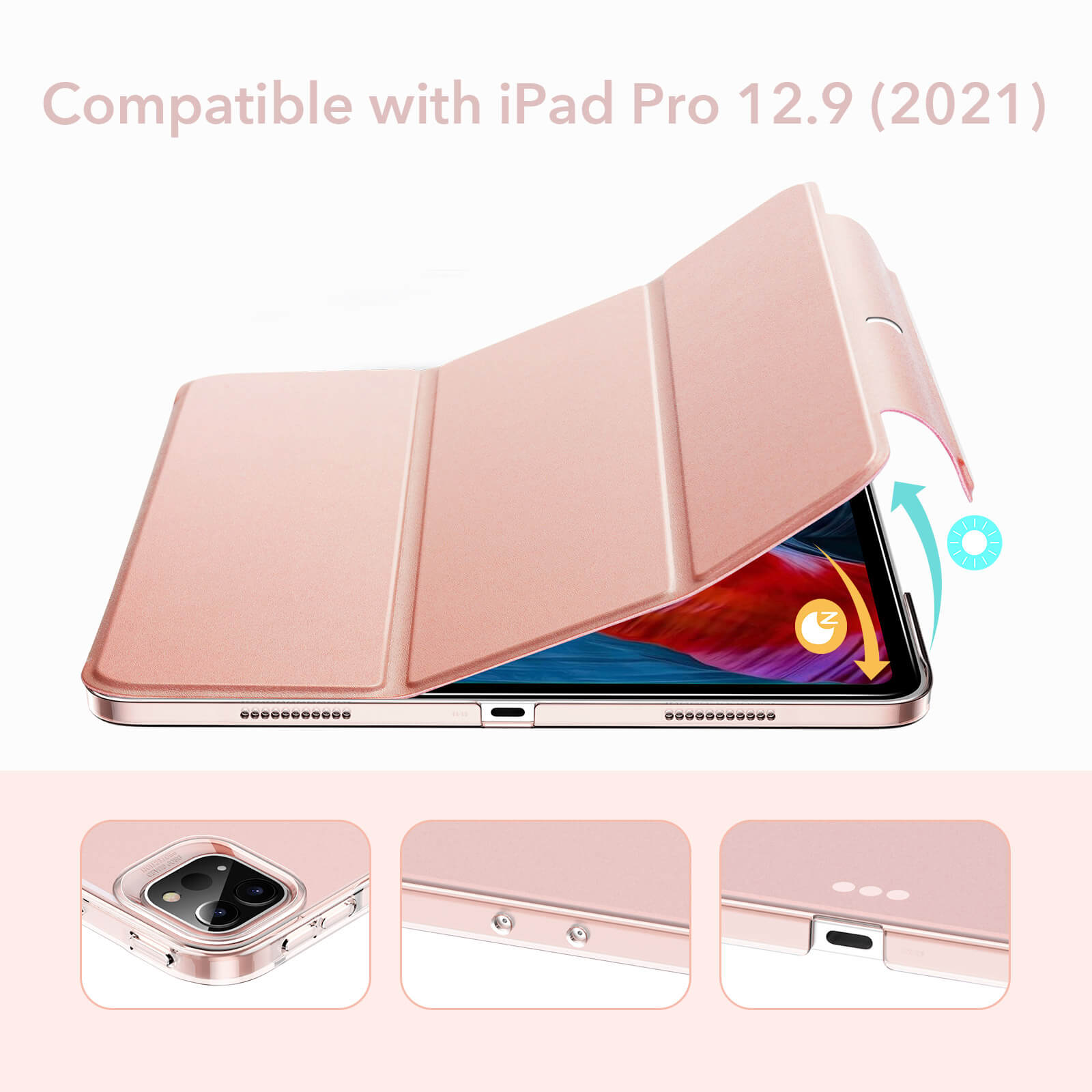 Set husa tableta si Sticla Temperata, ESR, pentru iPad Pro 12,9 2021/2022