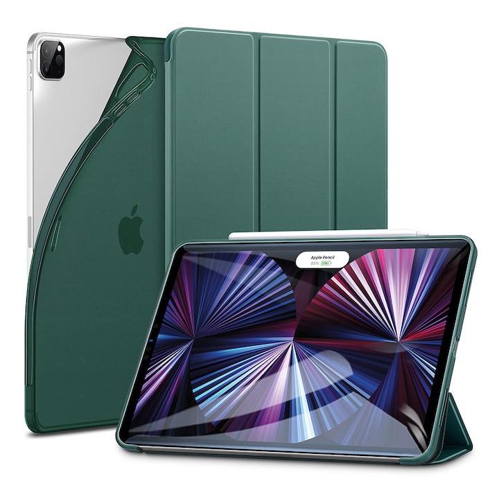 Husa tableta, ESR, pentru iPad Pro 12,9 2021/2022, verde, functie de suport