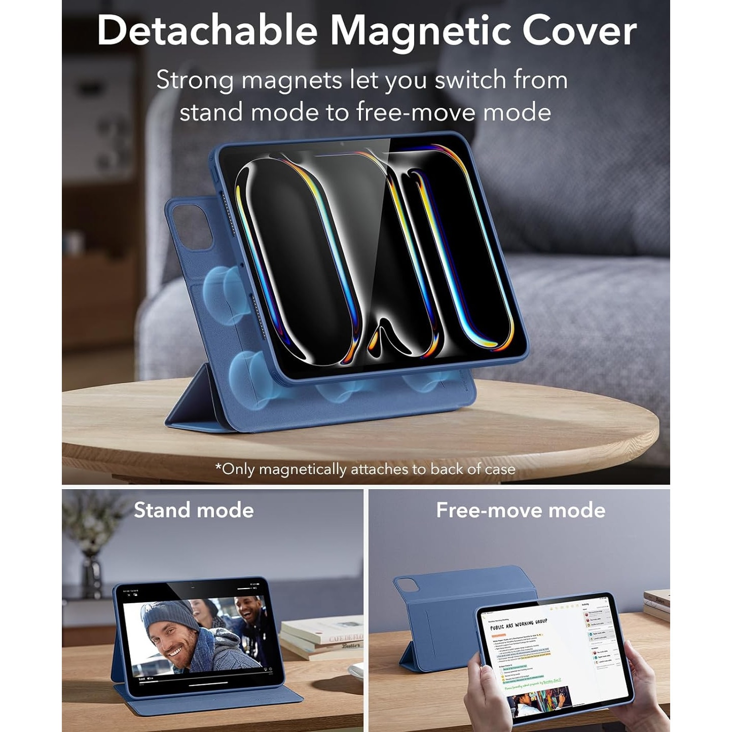 Husa tableta, ESR, albastra, pentru iPad Pro 11 2024, 3 in 1