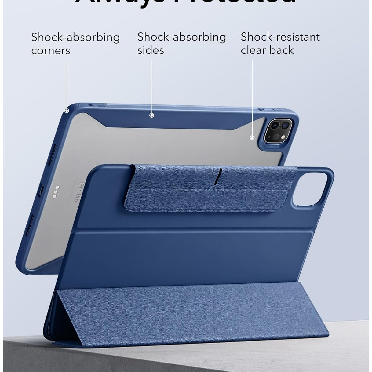 Husa tableta, ESR, albastra, pentru iPad Pro 11 2024, 3 in 1