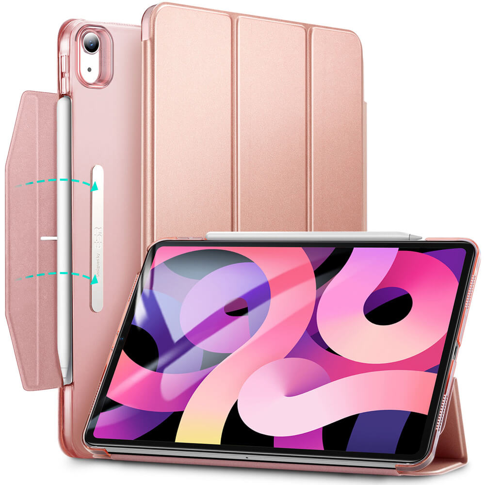 Husa tableta ESR Yippee Trifold cu inchidere, roz aurie, pentru iPad Air 4/5/Air 11
