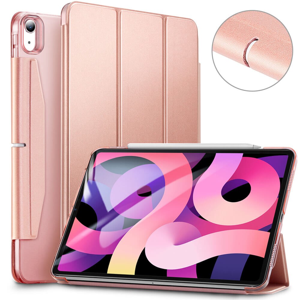Husa tableta ESR Yippee Trifold cu inchidere, roz aurie, pentru iPad Air 4/5/Air 11