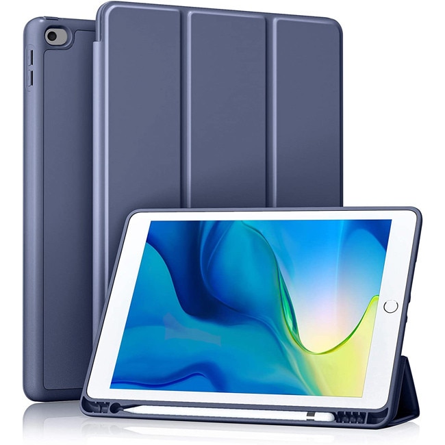 Husa tableta Orso, flexibila, TPU cu suport pentru creion, gri lavanda, pentru iPad Air/Air 2