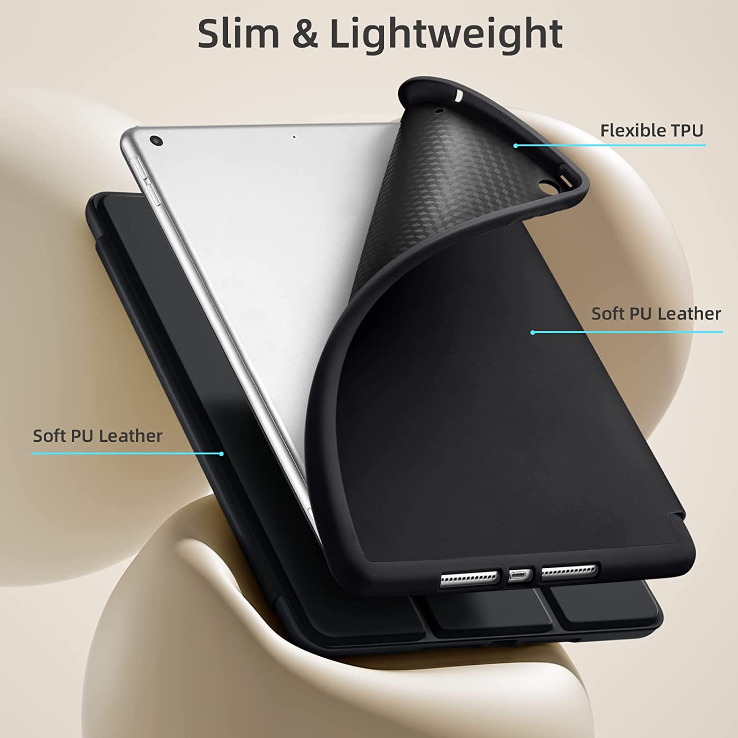 Husa tableta Orso pentru iPad Pro 13 2024, flexibila, cu suport pentru creion, rosie