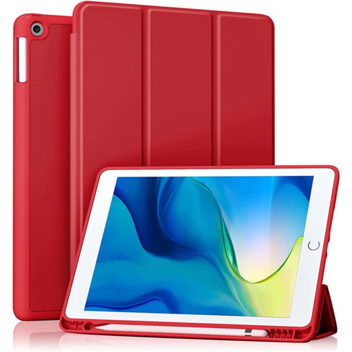 Husa tableta Orso, pentru iPad Air/Air 2, flexibila, rosie, cu suport pentru creion