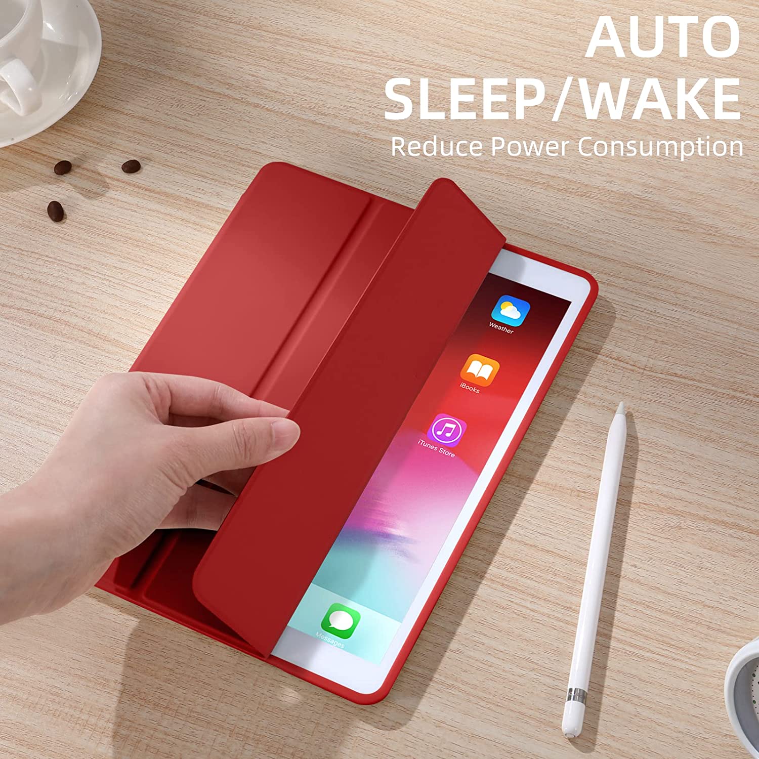 Husa tableta Orso, flexibila, TPU cu suport pentru creion, gri lavanda, pentru iPad Air/Air 2