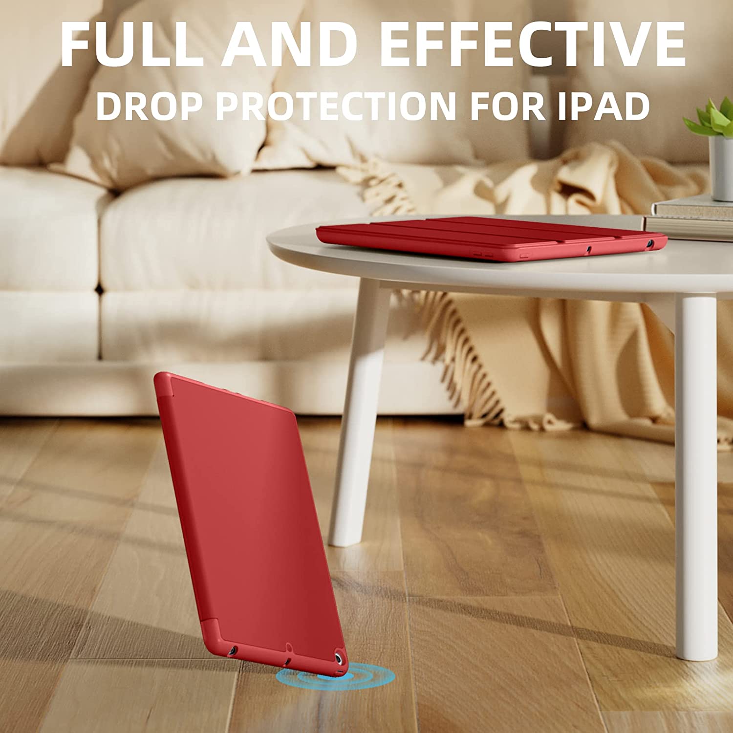 Husa tableta Orso, pentru iPad Air/Air 2, flexibila, rosie, cu suport pentru creion
