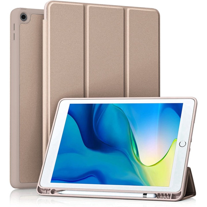 Husa flexibila TPU cu suport pentru creion, Orso, pentru iPad Air/Air 2, bej