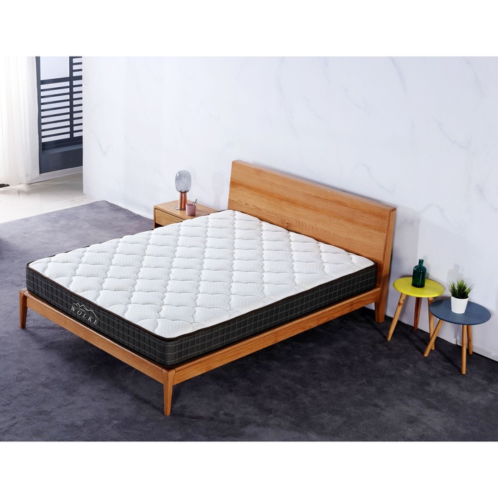 Saltea ortopedica Wolke Bonnell Spring SuperFresh 140x200x20 cm, 17 cm arcuri individuale Spring, 3 cm spuma poliuretanica, fermitate moale Marketmob