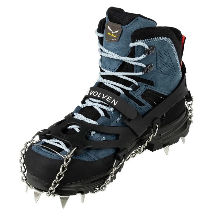 Raczki Turistice Volven PRO Traxion, 13 dinti, negru, M 39-41, set inclus