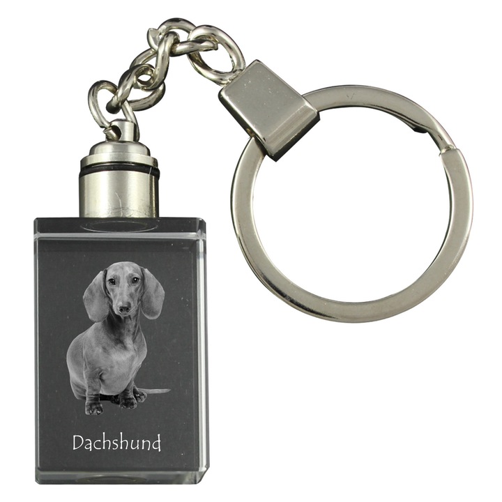 Kristály kulcstartó, Art-Dog, kutyás kulcstartó, világító, 20x30x15mm