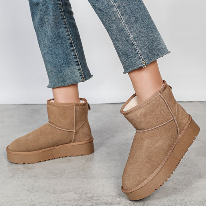 Кафяви боти от естествена кожа NN605 117 16210, Бежов