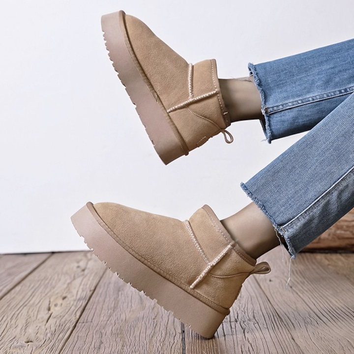 Ghete bej din piele naturala JB1924 118 13692, Bej