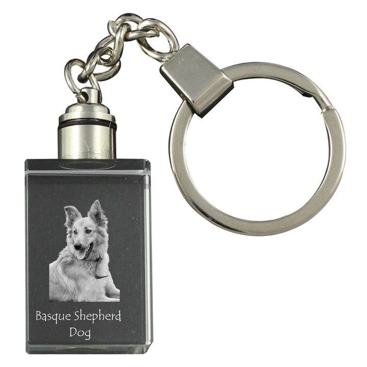 Kristály kulcstartó, Art-Dog, világító, kutyafénykép