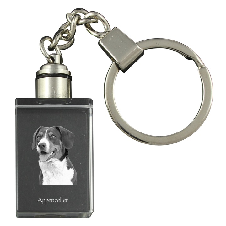 Kulcstartók, Art-Dog, kutyaképes kulcstartó, világító, kristály, 20x30x15mm