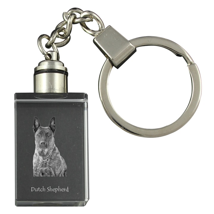 Kristályos kulcstartók, Art-Dog, Holland juhászkutya, 20x30x15mm, világító