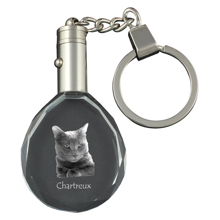 Breloc din cristal, Art-Dog, iluminat, model pisica