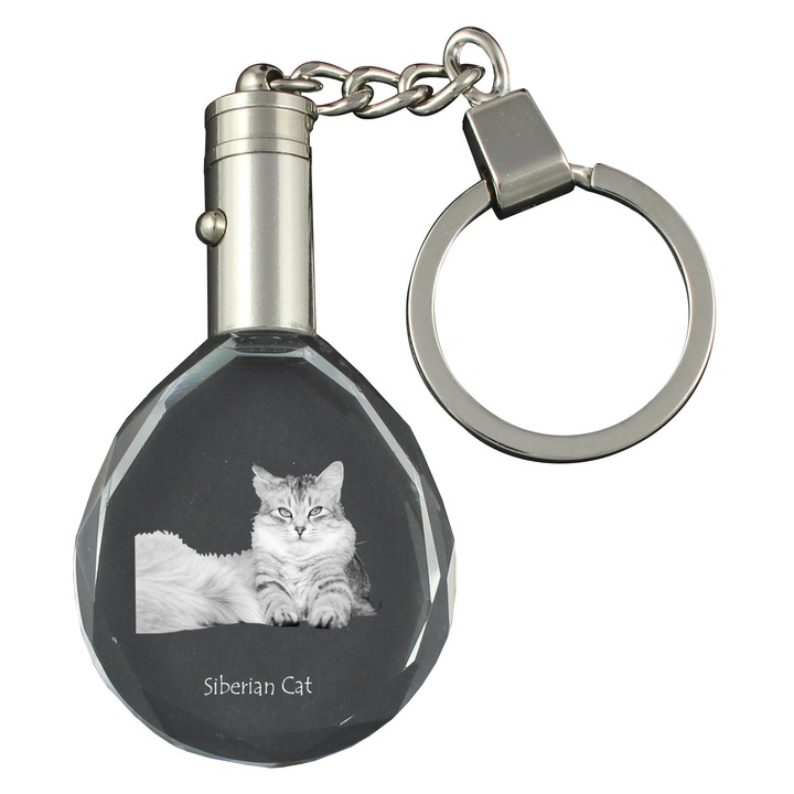 Breloc din cristal, Art-Dog, iluminat, model pisica