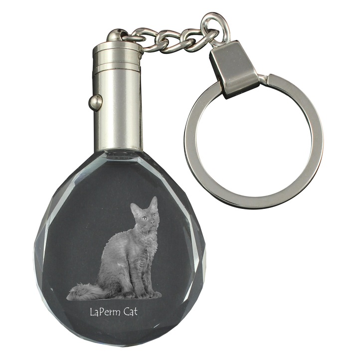 Breloc din cristal, Art-Dog, iluminat, model pisica