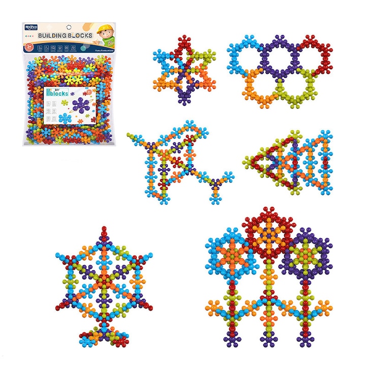 Set de constructie STEM 200 piese NAXSIR, Interblocabile, interactiva cu combinatii infinite, din plastic solid, diametru 2.8 cm, 3+ ani