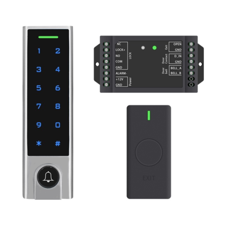 Set de control acces Vidiline, wireless, IP65, 1000 utilizatori, 4-8 cifre PIN