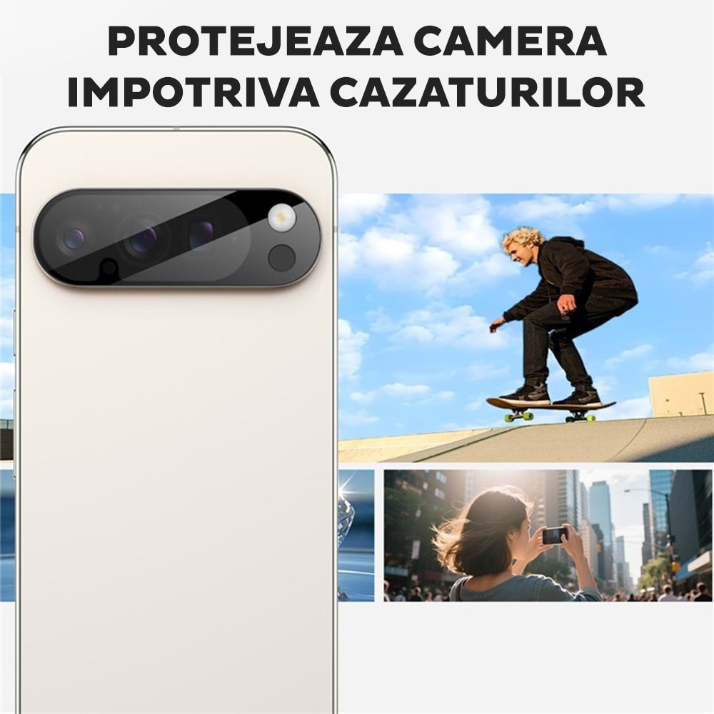 Folie Camera Daden din sticla pentru Google Pixel 10 Pro, Full Cover, Protectie Profesionala, Ultra Rezistenta, Calitate Premium, Negru